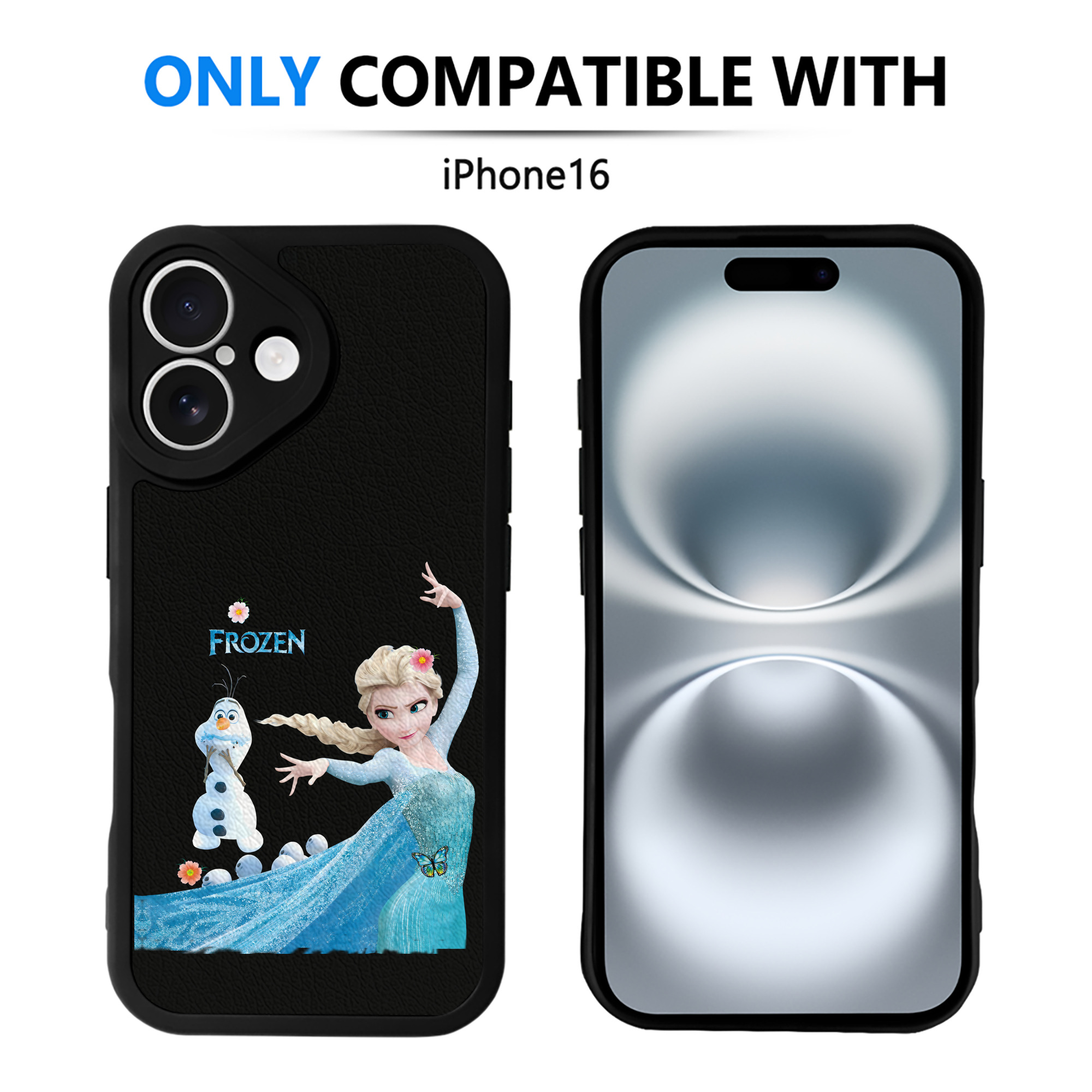 （画像用） アナと雪の女王 アンナ エルサ Frozen Anna Elsa 【iPhone 16シリーズ対応】シリコンスマホケース（レザー調） 材質：シリコン